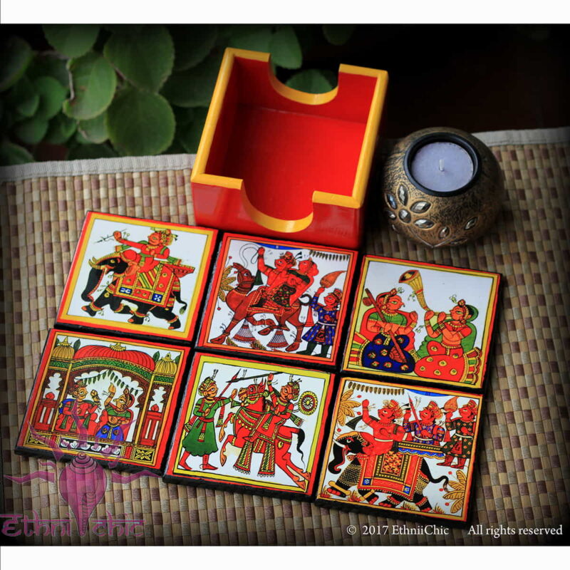 Wooden Tea Coasters - Phad Art