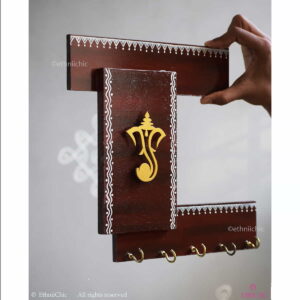 Ganesha Hand-Painted Wooden Key Holder