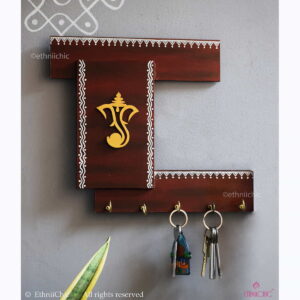 Ganesha Hand-Painted Wooden Key Holder