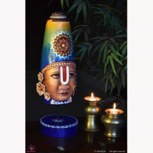 Wooden Hand Painted Balaji Head on stand - 22"