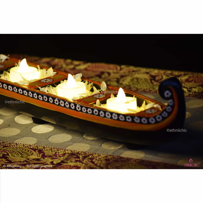 Wooden Hand painted Boat - Design 1