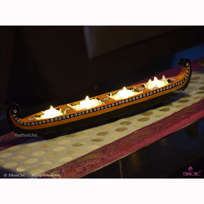 Wooden Hand painted Boat - Design 1