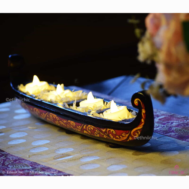 Wooden Hand painted Boat - Design 2