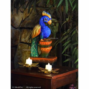 Hand Painted Wooden Peacock