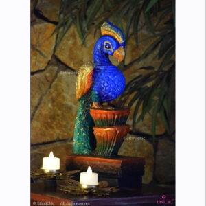 Hand Painted Wooden Peacock