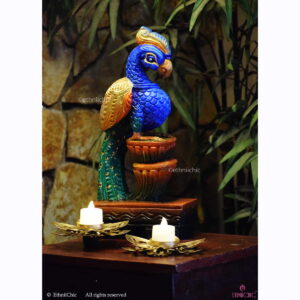 Hand Painted Wooden Peacock